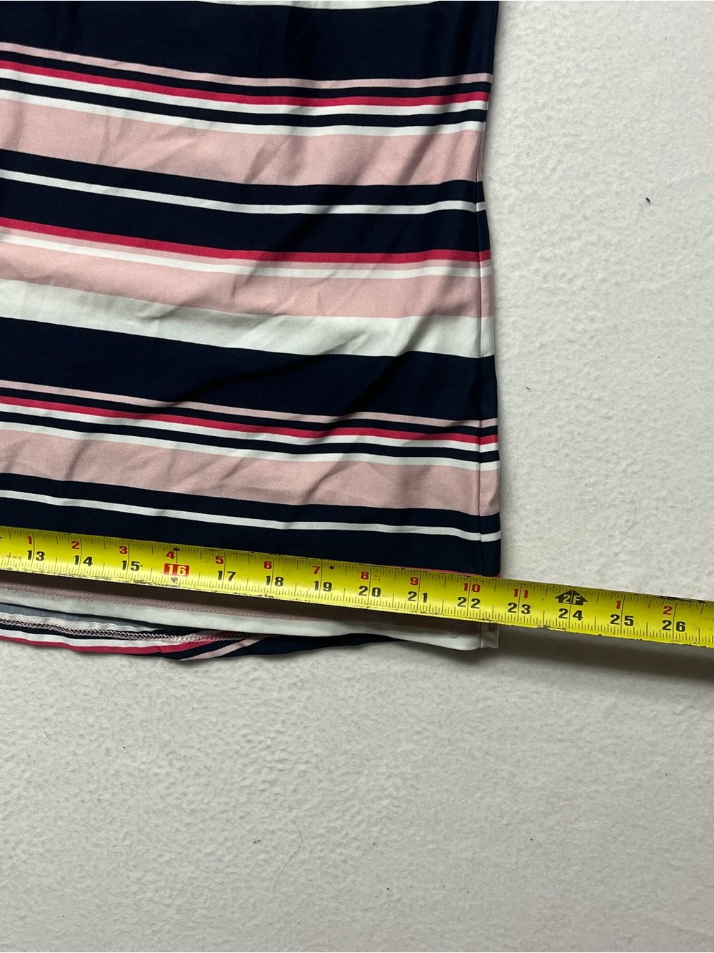 Roz & Ali Womens Pink/Blue Striped Short Sleeve Quarter Zip Top Size Large - Picture 5 of 8